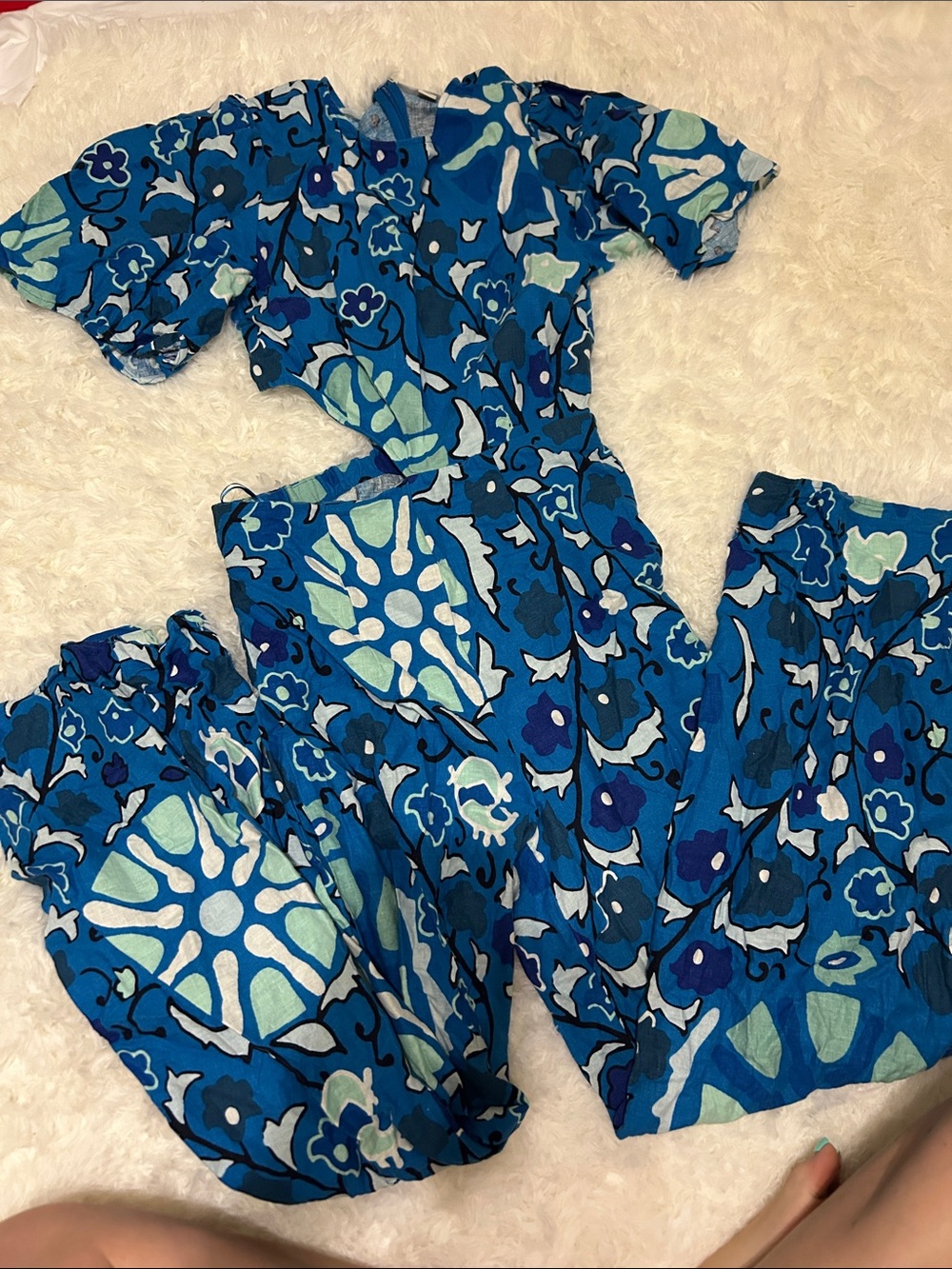 RHODE for Target Blue Floral Print Jumpsuit